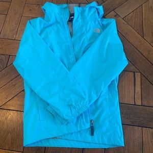 Blue north face windbreaker/rain coat no rips or tairs size L